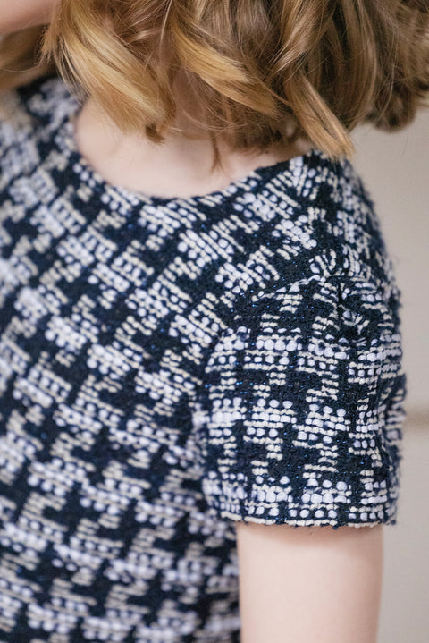 Robe - Pied de poule marine - Image principale