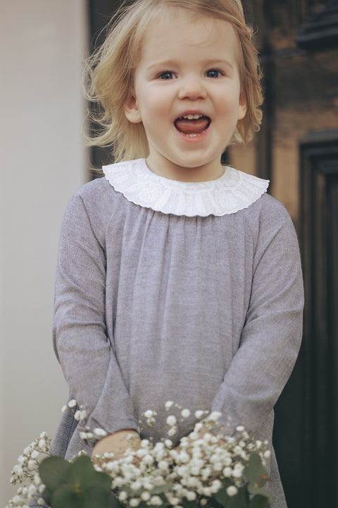 Dress - Blue ruffled collar - Image principale