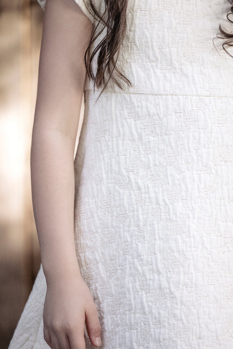 Kleid - Ecru Taft funkeln - Image principale