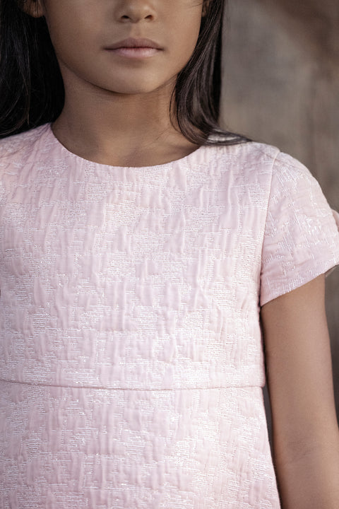 Robe - Rose pâle taffetas pailleté - Image principale