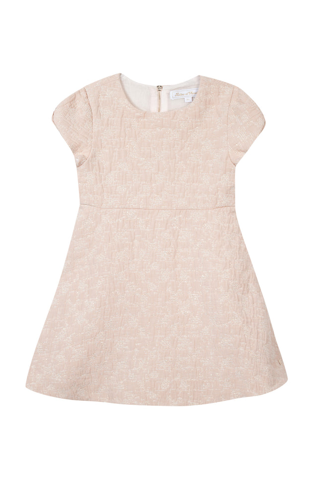 Robe - Rose pâle taffetas pailleté - Image principale