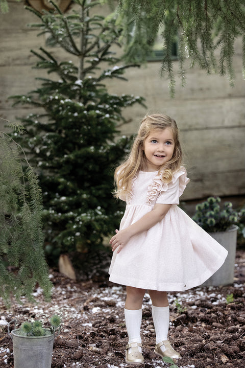 Dress - Pink ruffled golden thread - Image principale
