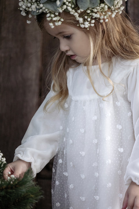 Dress - Floral embroidery tulle - Image principale