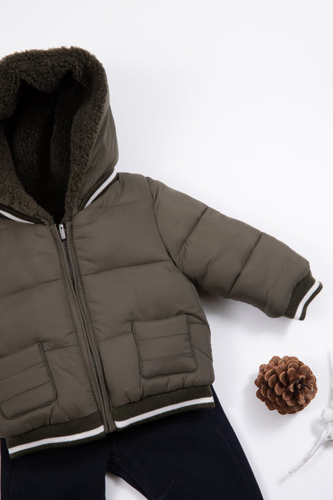 Down jacket - Water-repellent khaki - Image principale