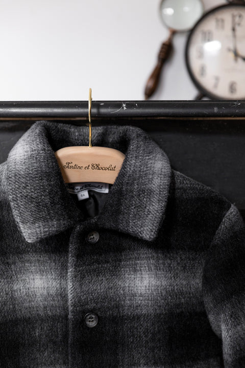 Manteau - Carreaux anthracite laine - Image principale