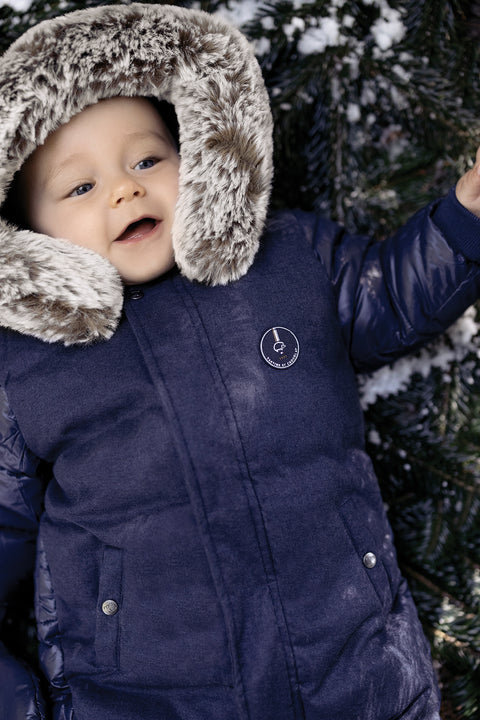 Tuta - Blu navy impermeabile cappuccio - Image principale