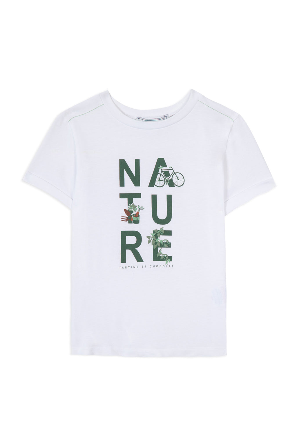 T-shirt - Vert d'eau lettrage nature