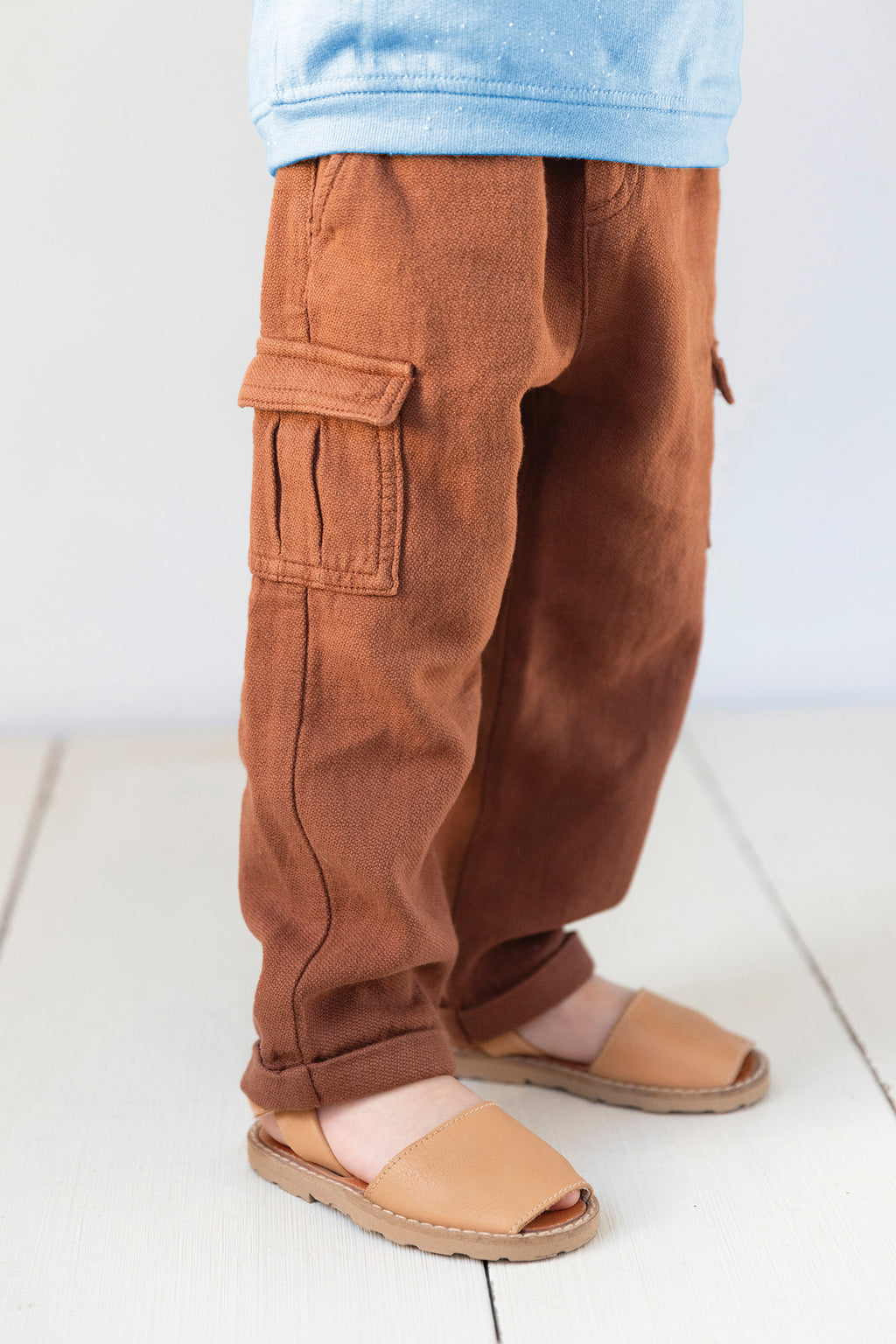 Pantalon - Marron cargo lin