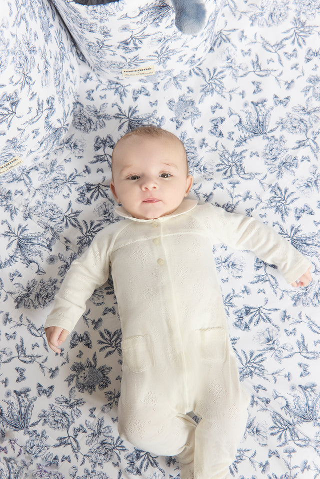 Housse imprimée toile de jouy bleu - Mèzamé x Tartine et Chocolat - Image principale