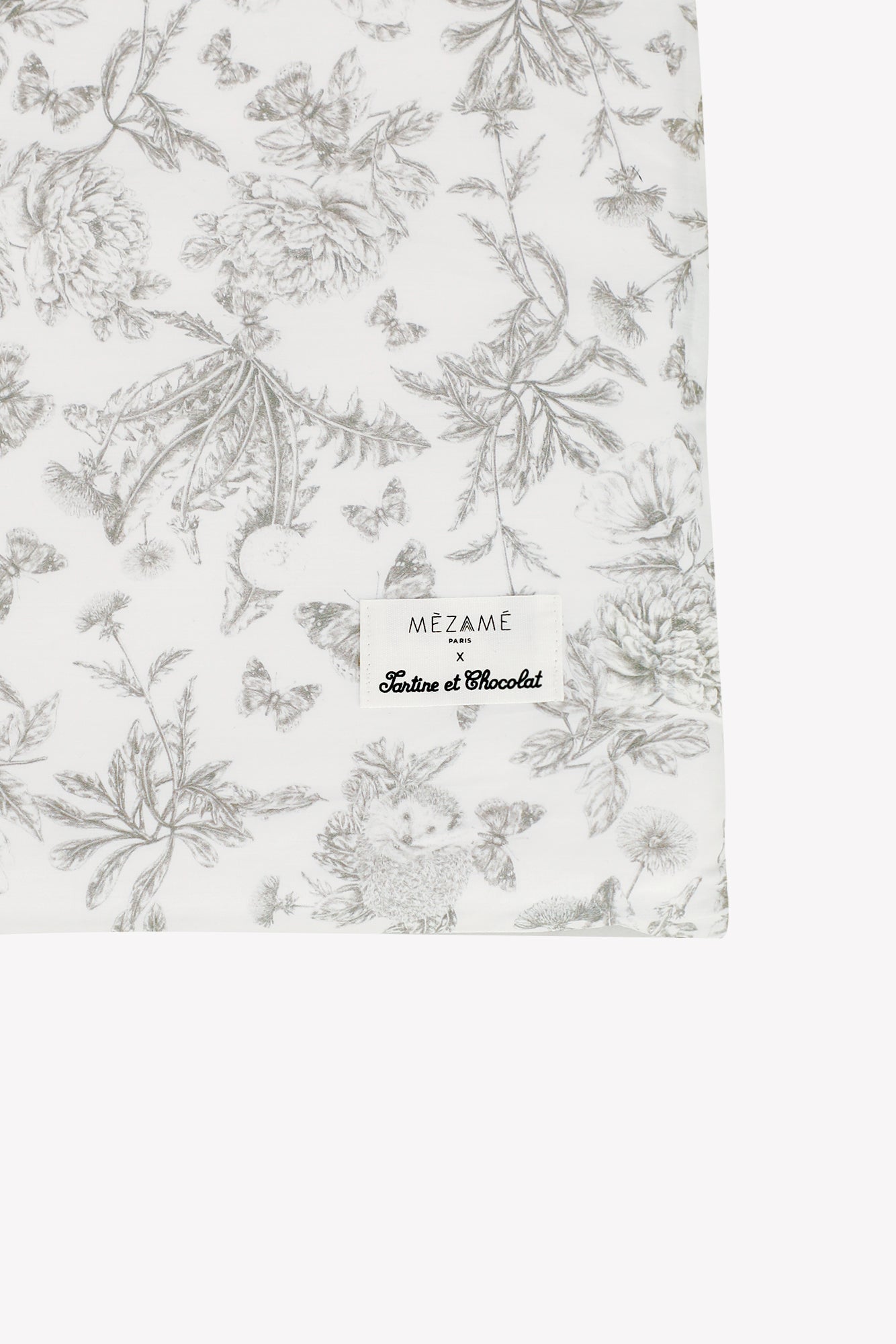 Housse imprimée toile de jouy gris - Mèzamé x Tartine et Chocolat