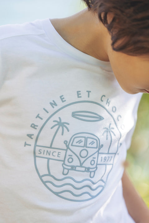 T-shirt - Blanc illustration van - Image principale