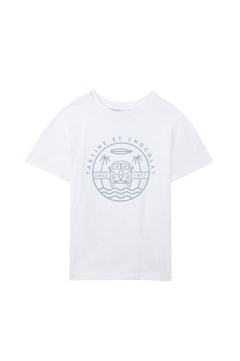 T-shirt - Blanc illustration van - Image principale