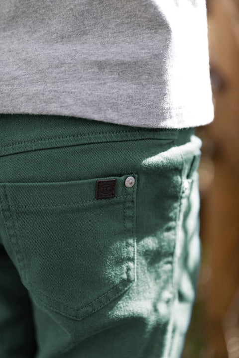 Jeans - Straight-leg British green cotton - Image principale