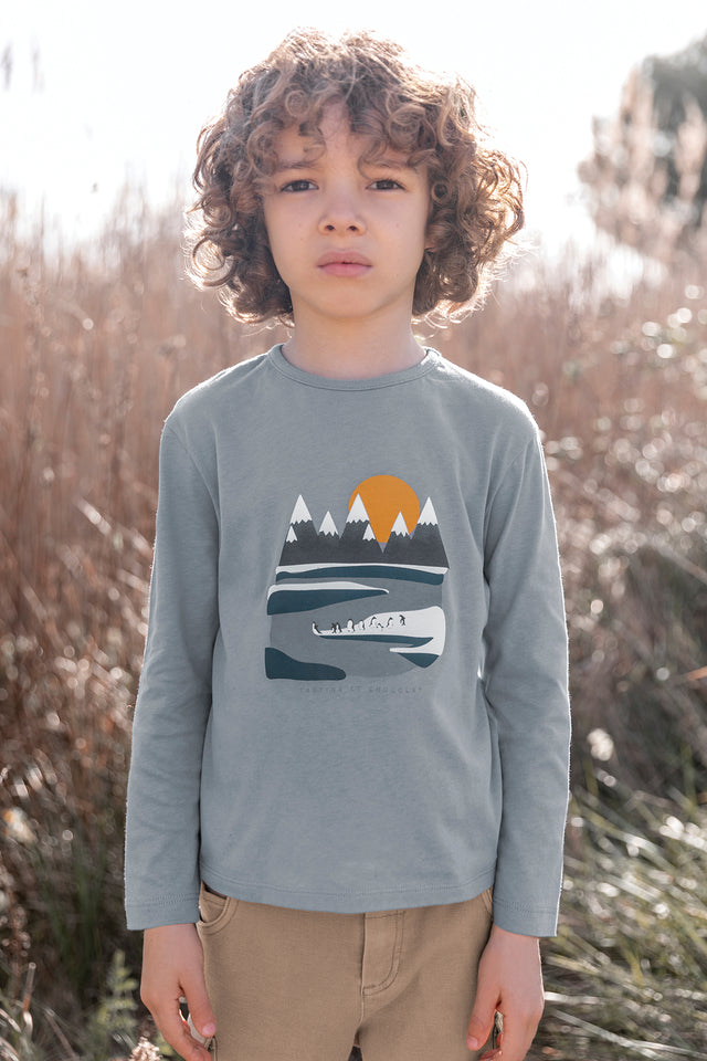 T-shirt - Gris illustration pôle nord - Image principale