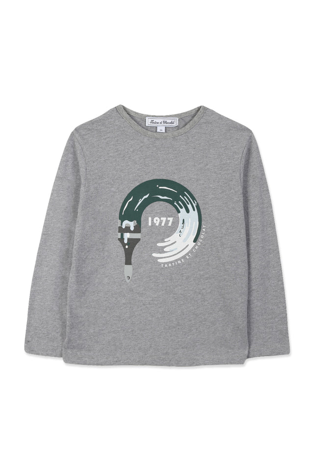 T-shirt - Grey paintbrush illustration - Image principale