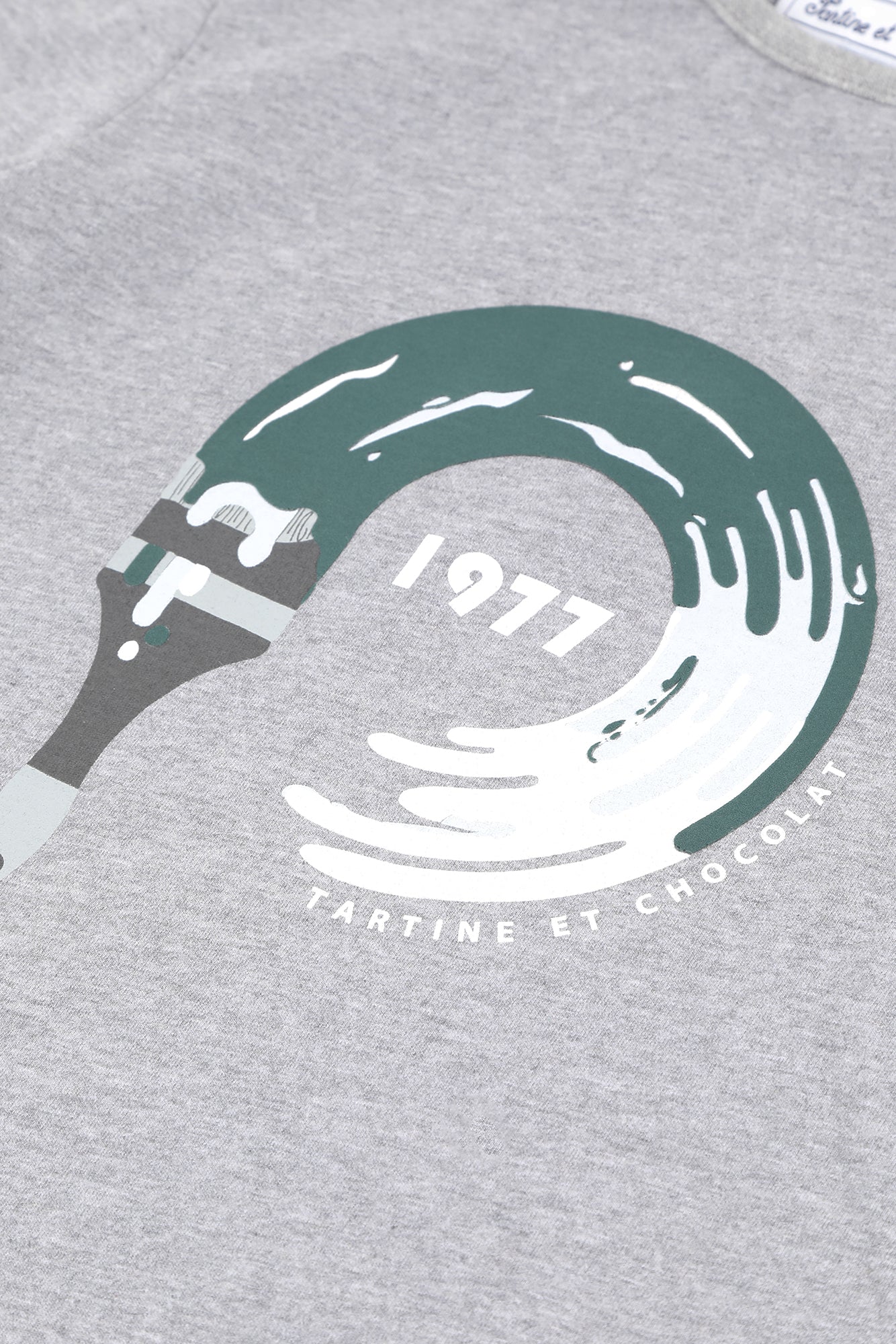 T -shirt - Grijs Tekening borstel