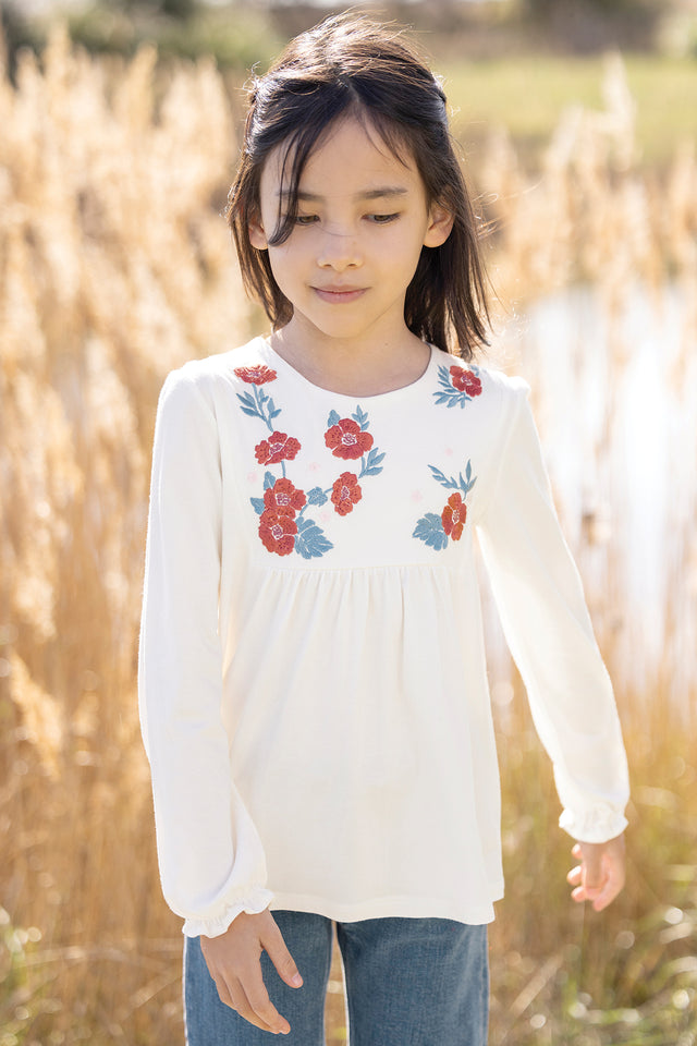 Blouse - Ecru Embrodery flowery - Image principale