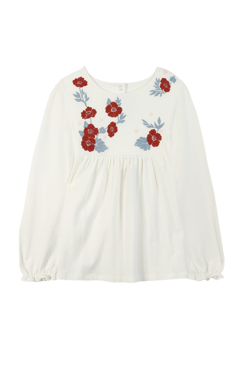 Blouse - Ecru Embrodery flowery - Image principale