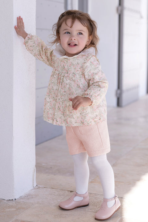 Kurze Hose - Blassrosa Tweed - Image principale