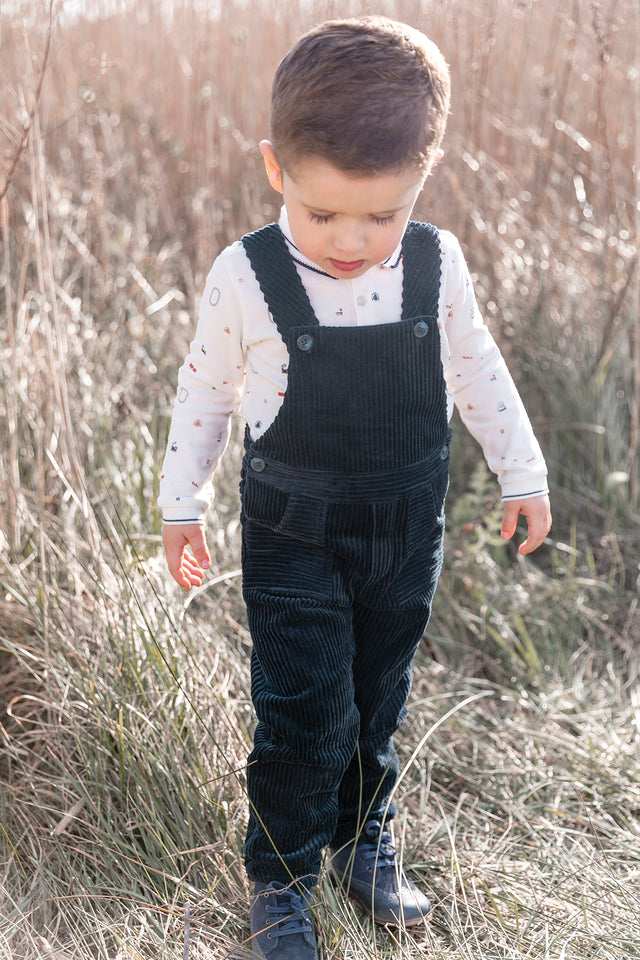 Salopette - Marine velours côtelé - Image principale