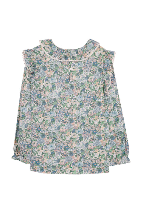 Blouse - Green Liberty fabric - Image principale