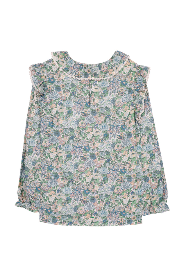 Blouse - Verte tissu liberty - Image principale
