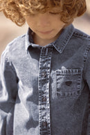 Shirt - Grey-blue denim TC