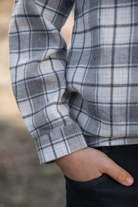 Camisa - Gris claro Cuadros - Image principale