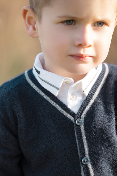 Cardigan - Navy CT 100% Cashmere - Image principale