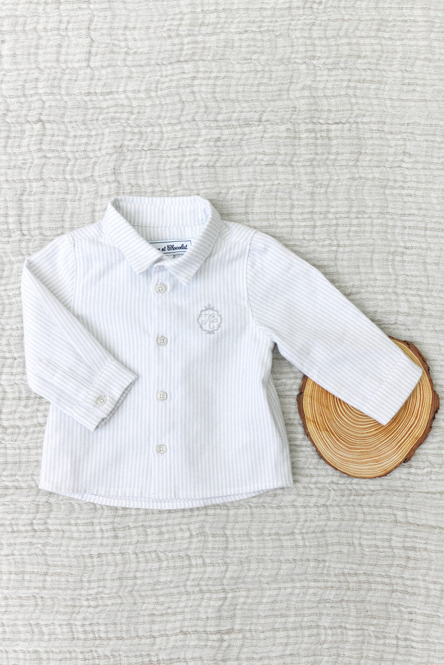 Chemise - Gris clair rayé - Image principale