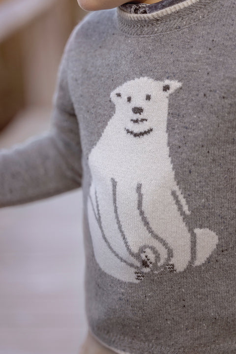 Sweater - Blue Greye Illustration bear - Image principale