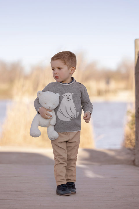 Sweater - Blue Greye Illustration bear - Image principale