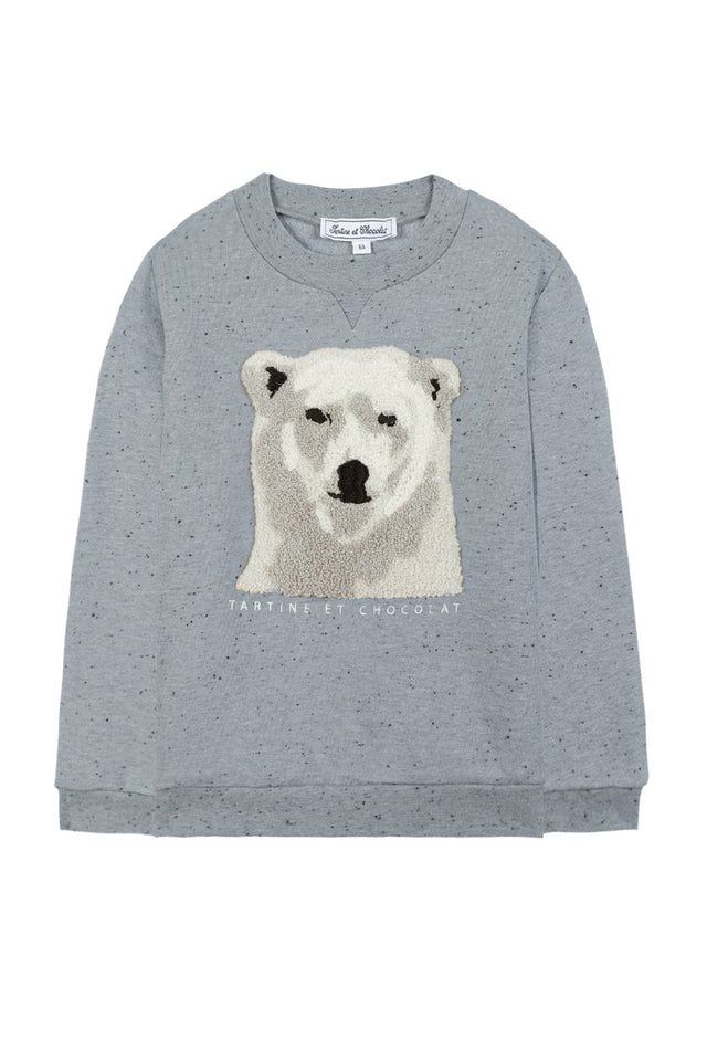 Sweat - Bleu grisé illustration banquise - Image principale