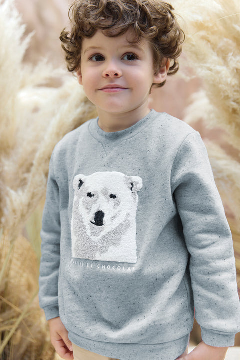 Sudadera - Ilustración de oso polar azul - Image principale