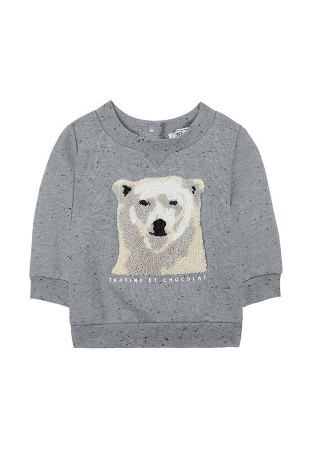 Sudadera - Ilustración de oso polar azul - Image principale