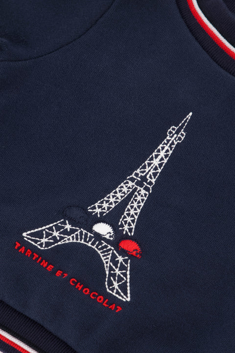 Sweatshirt - Navy Tekening Eiffeltoren - Image principale