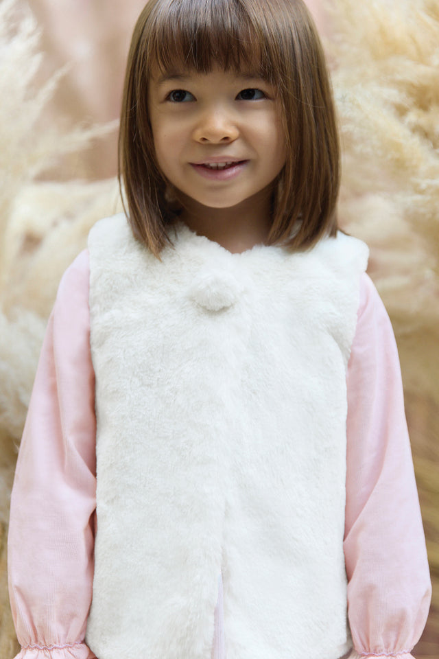Gilet - Ecru Imitation fourrure - Image principale
