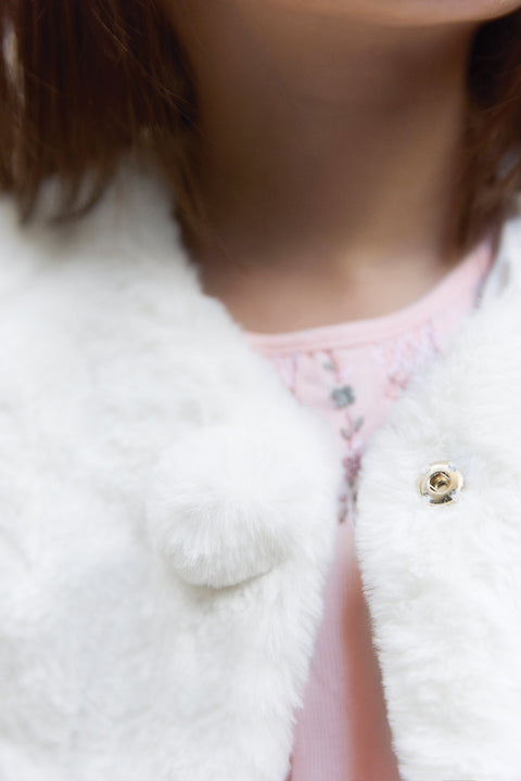 Gilet - Ecru Imitation fourrure - Image principale