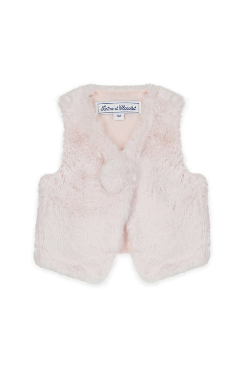 Gilet - Rose pale Imitation fourrure - Image principale