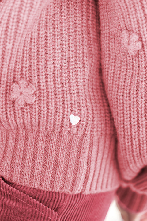 Sweater - Raspberry Embrodery flowery - Image principale