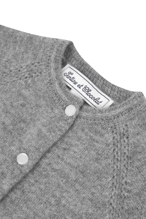 Cardigan - Gris 100% cachemire - Image principale
