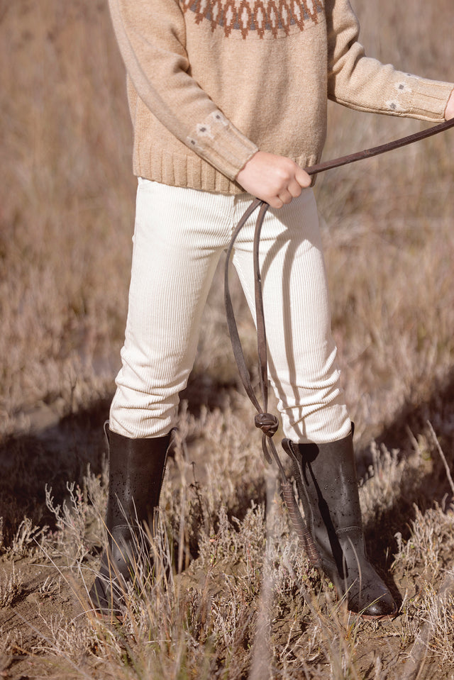 Pantalon - Ecru velours côtelé - Image principale