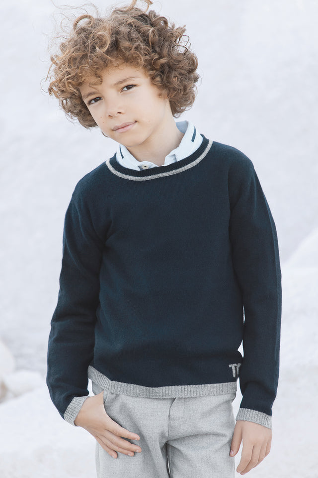 Pull - Marine TC 100% Cachemire - Image principale