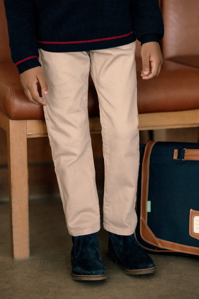 Vaqueros - Algodón recto Beis - Image principale