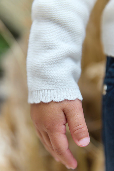 Cardigan - Ecru broderie fleurie - Image principale