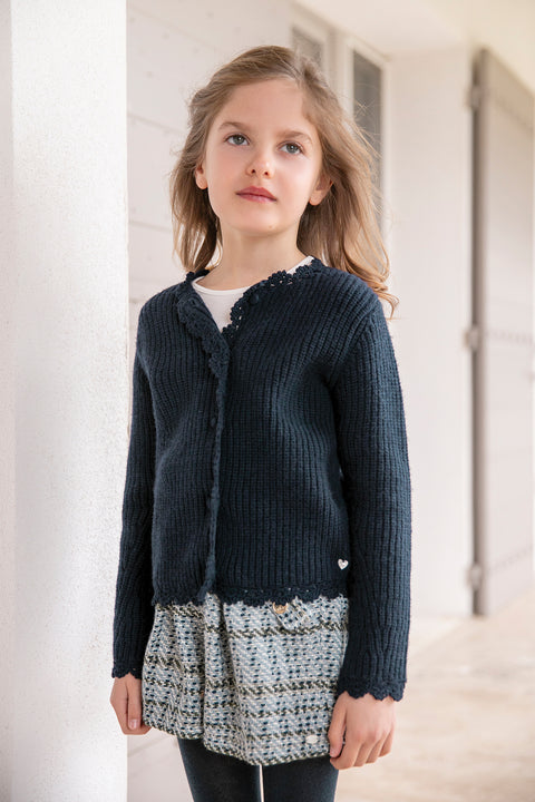 strickjacke - Marineblau strickwaren - Image principale