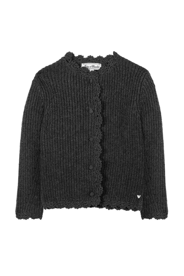 Strickjacke - Anthrazitgraue Strickwaren - Image principale