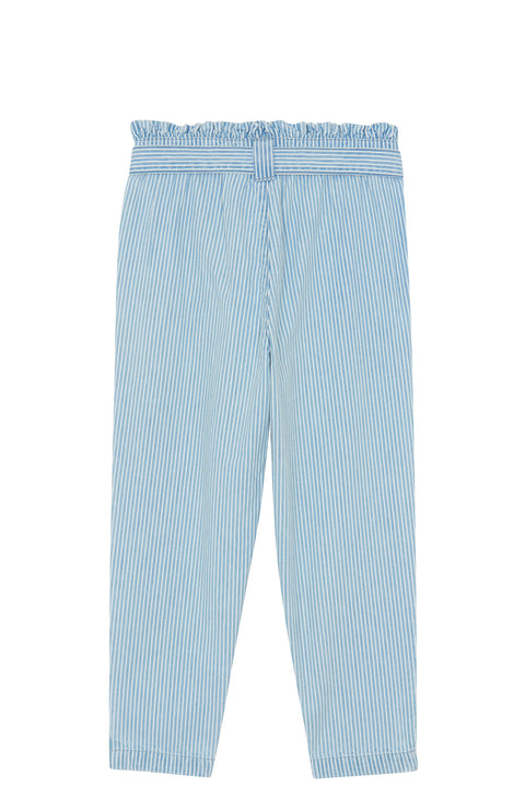 Pantalon - Bleu rayé volanté - Image principale