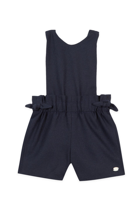 Short dungaree - Navy bow - Image principale