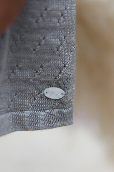 Robe - Gris chiné col volanté - Image principale